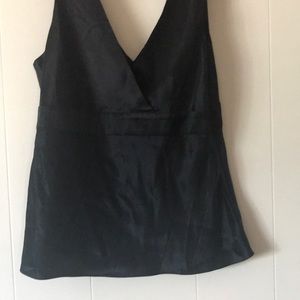 Black silk sheath top